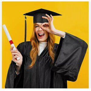 Unisex Adult Graduation Cap Gown Tassel Set Graduation Gown SZ Adult Large